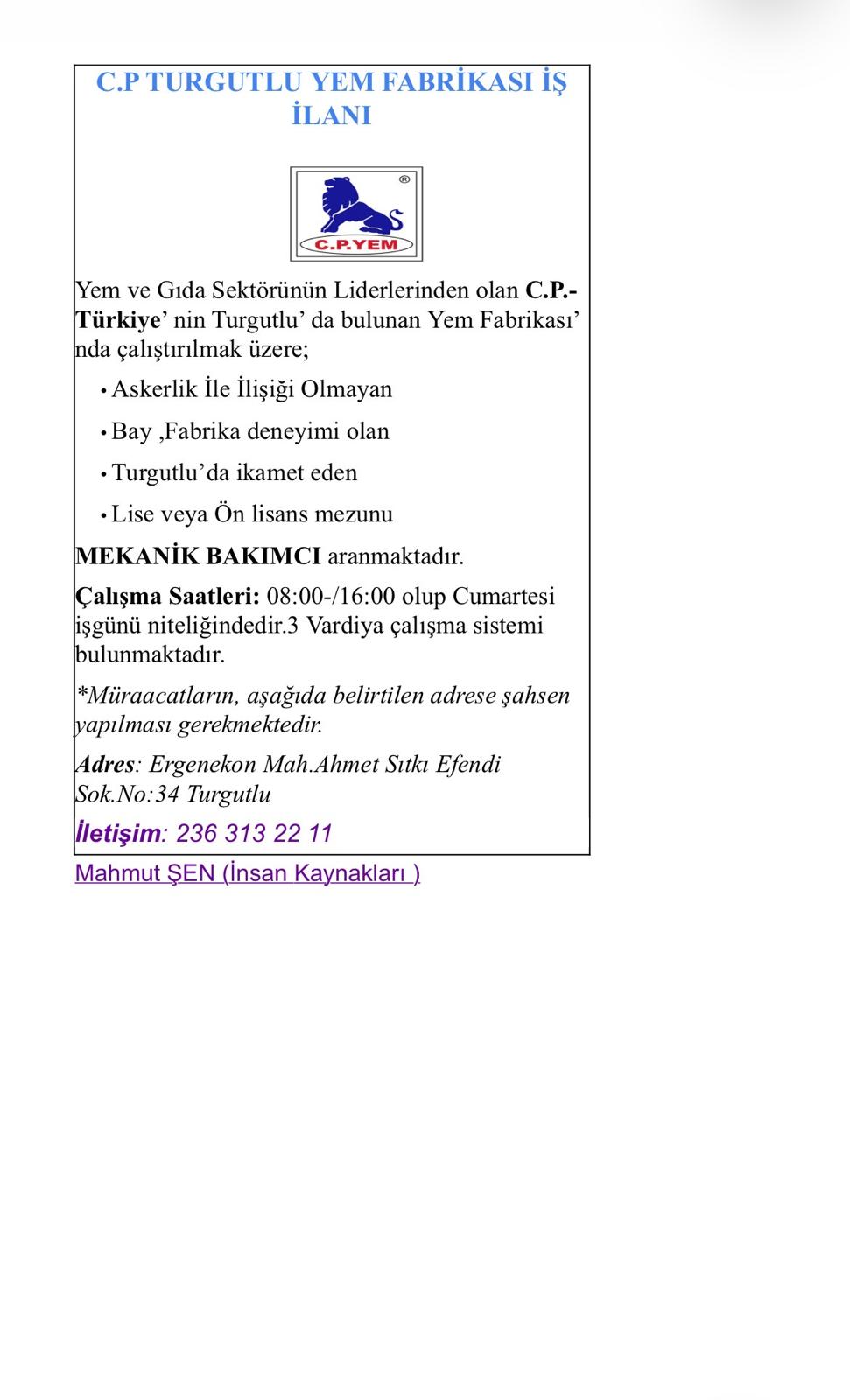 C.P TURGUTLU YEM FABRİKASI logosu